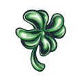 Glitter Detailed Four Leaf Clover Temporary Tattoo